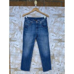 Brunello Cucinelli Low‑Slung Relaxed Jeans – Size 4, Medium Wash, Made in Italy